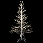 Lighted Cascade Twig Outdoor Christmas Tree - 6' - White - Clear Lights